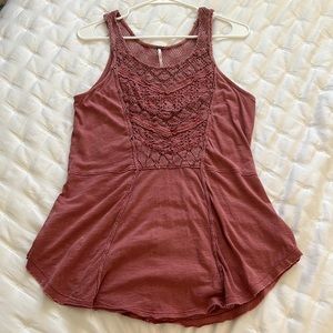 Muave Free People Lace Top
